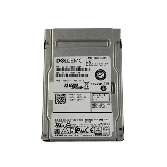 J91CR DELL KNOXIA CM6-R 15.36TB NVME SSD  (SDFHS81DAB02T) (REF) Inc 20% VAT