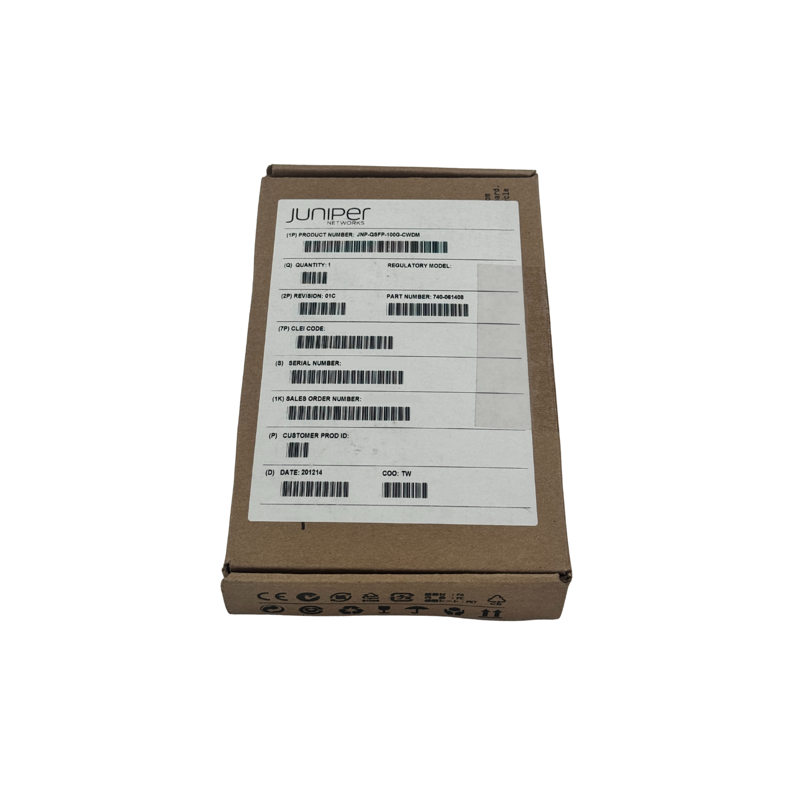 JNP-QSFP-100G-CWDM Transceiver (NOB) Juniper Networks  Circle Stock Ltd