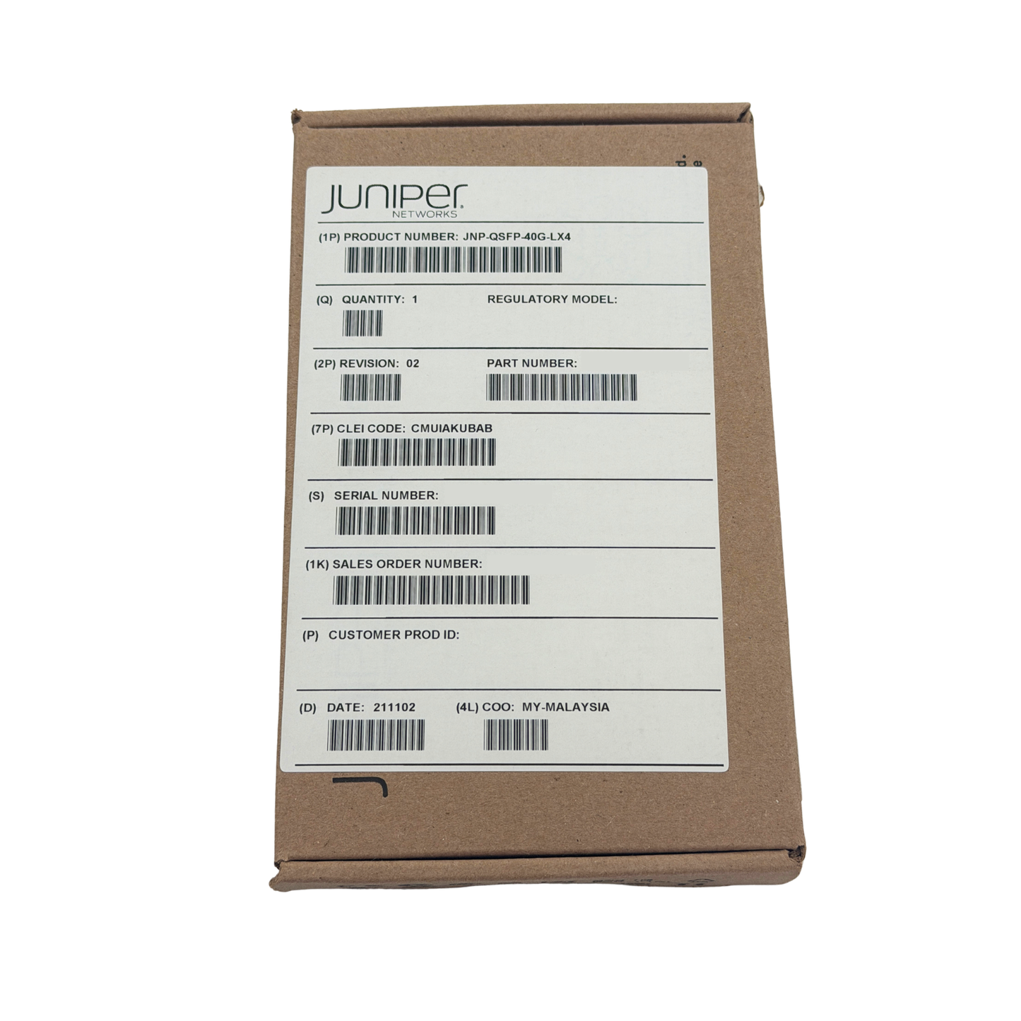JNP-QSFP-40G-LX4 Transceiver (NEW) Juniper Networks  Circle Stock Ltd