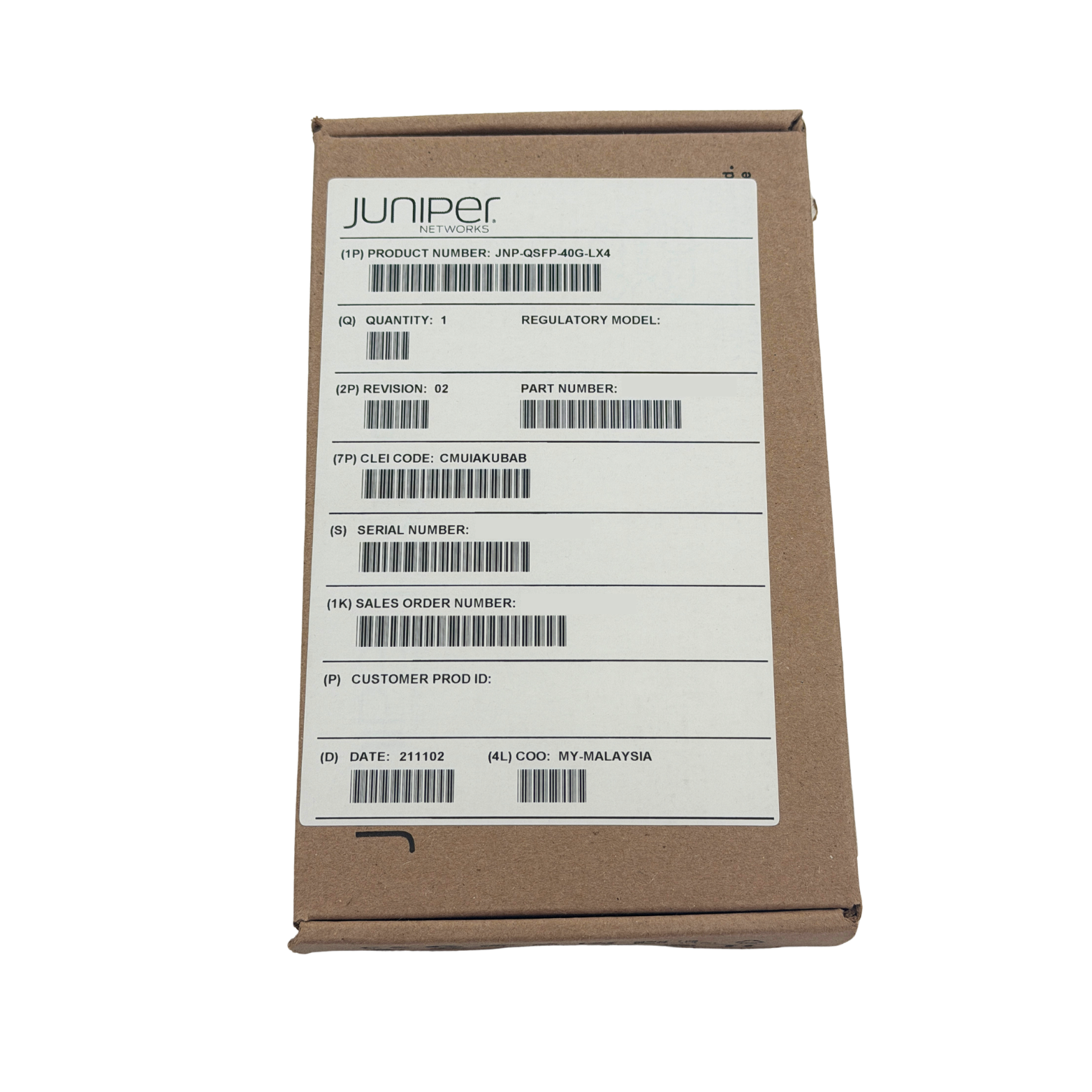 JNP-QSFP-40G-LX4 Transceiver (NEW) Juniper Networks  Circle Stock Ltd
