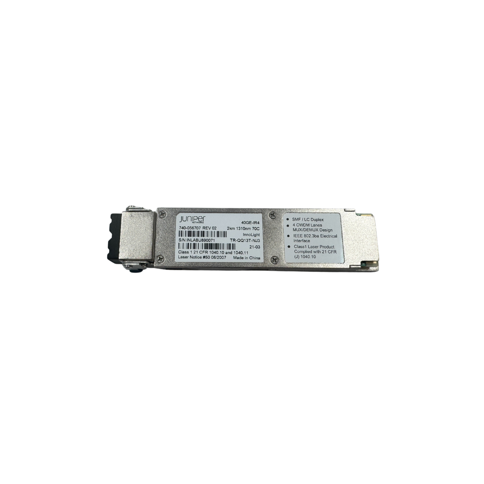 JNP-QSFP-40GE-IR4 Front View Circle Stock Ltd