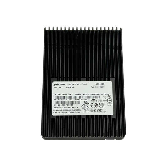 MTFDKCC15T3TFR-1BC1ZABYY Micron 7450 Pro SSD 2.5” 15.36TB NVME (REF) Inc 20% VAT Micron  Circle Stock Ltd